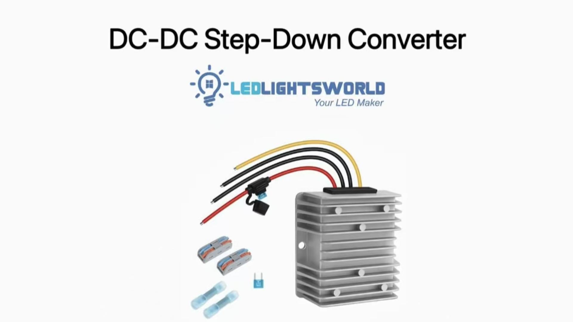 DC 36V to 12V Buck Converter – IP68 Waterproof Step-Down for Golf Carts | LEDLightsWorld