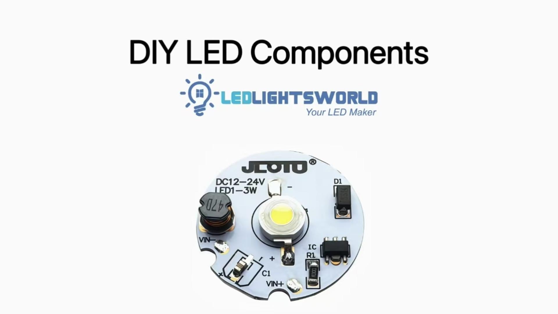 3W DC12V–24V Round LED PCB Component for Custom Lighting Projects | LEDLightsWorld