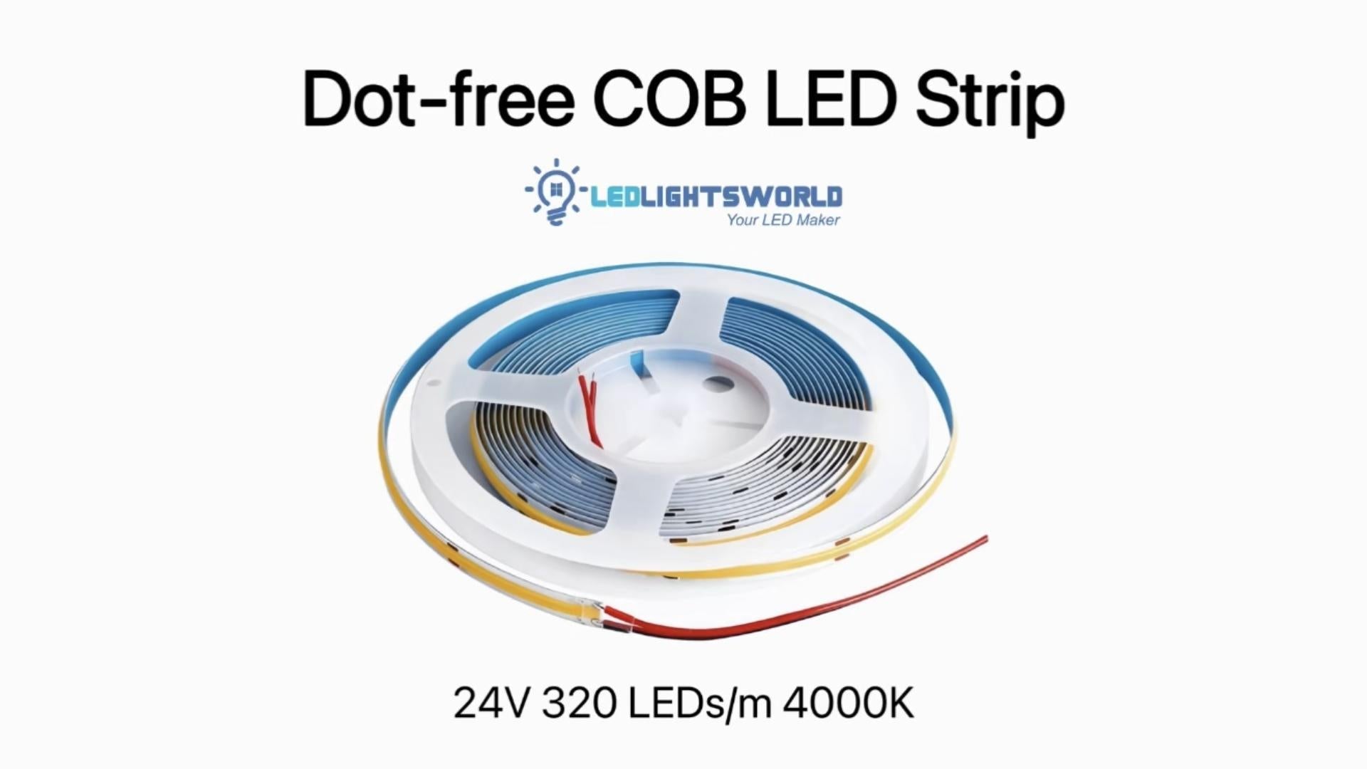 COB Flexible LED Strip Light 12V 320 LEDs/m CRI 90+ Dot-Free Lighting Demo | LEDLightsWorld