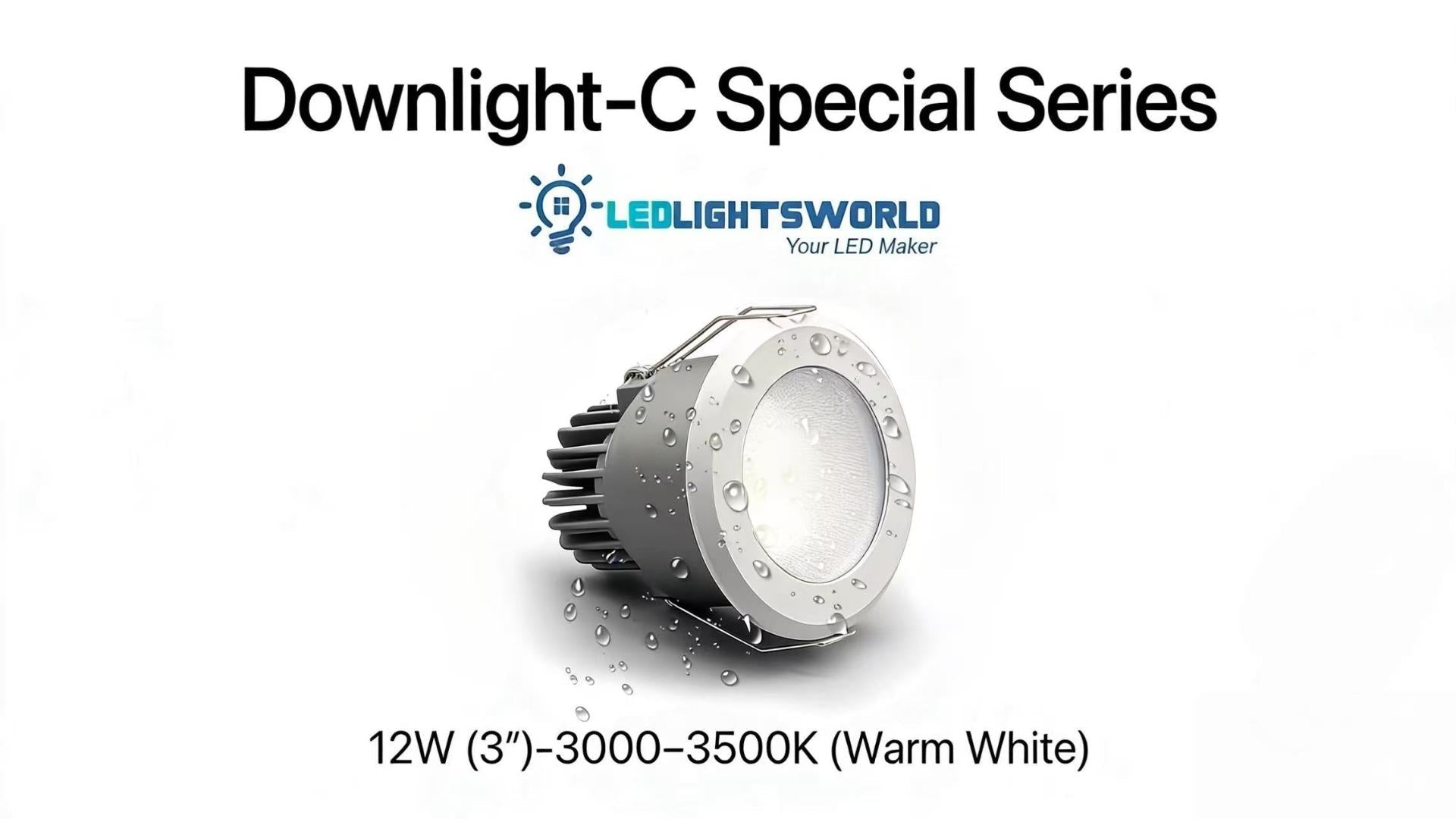 FX-1 Series IP65 Waterproof LED Downlight – 12W Vapor-Proof Ceiling Light for Shower & Outdoor Use | LEDLightsWorld