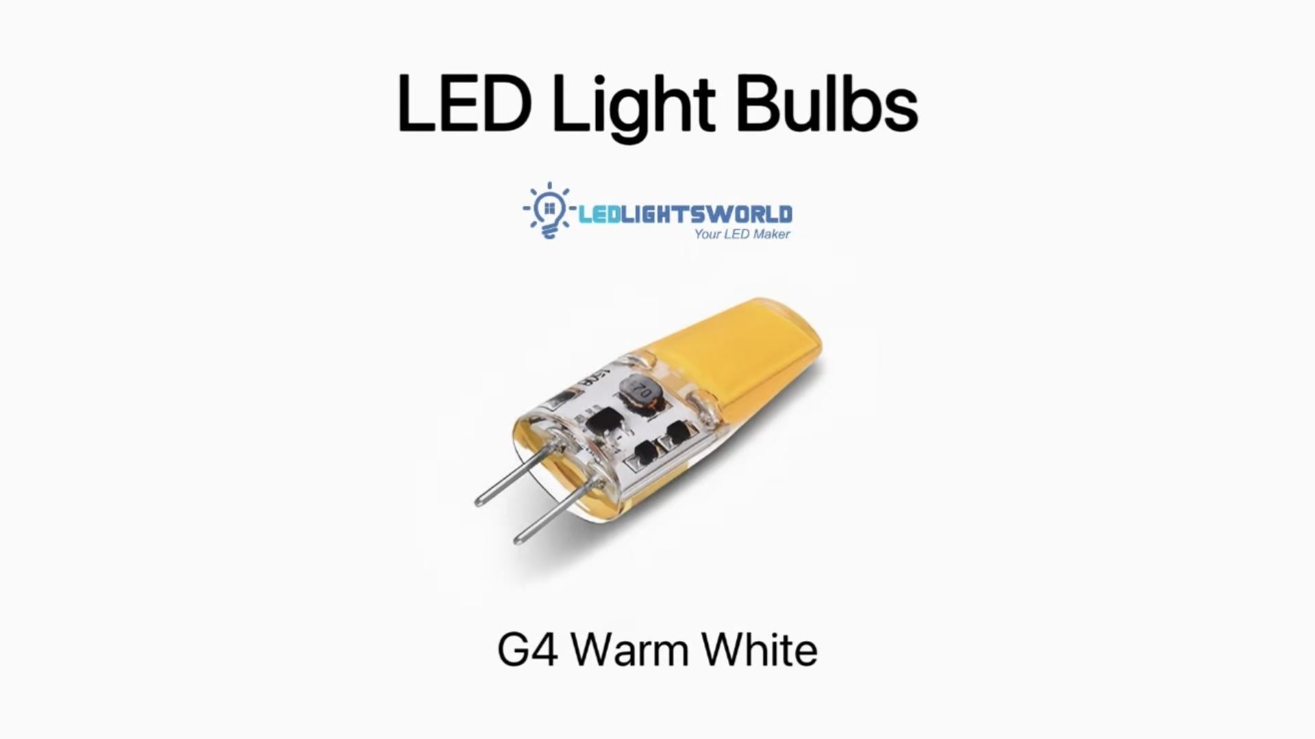 10 Pack G4 LED Bulbs 2.5W Warm White 25W Halogen Replacement Demo | LEDLightsWorld