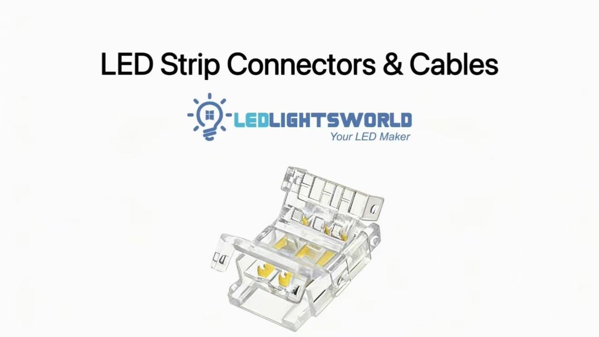 10mm 2-Pin Transparent Crystal LED Strip Connectors | LEDLightsWorld