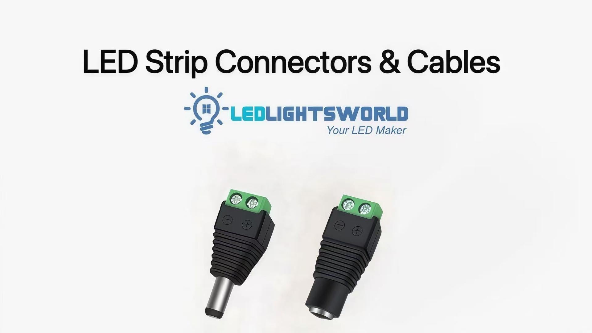 2.1×5.5mm DC Power Jack Plug Adapter – Male & Female Barrel Connector | LEDLightsWorld