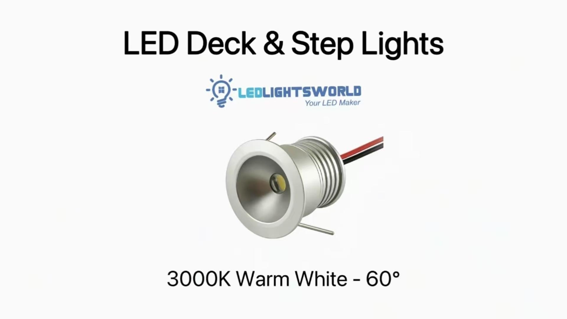 Mini 1 Inch Waterproof LED Step Lights – 1W IP65 Outdoor Recessed Deck & Star Ceiling Lights (9 Pack) | LEDLightsWorld