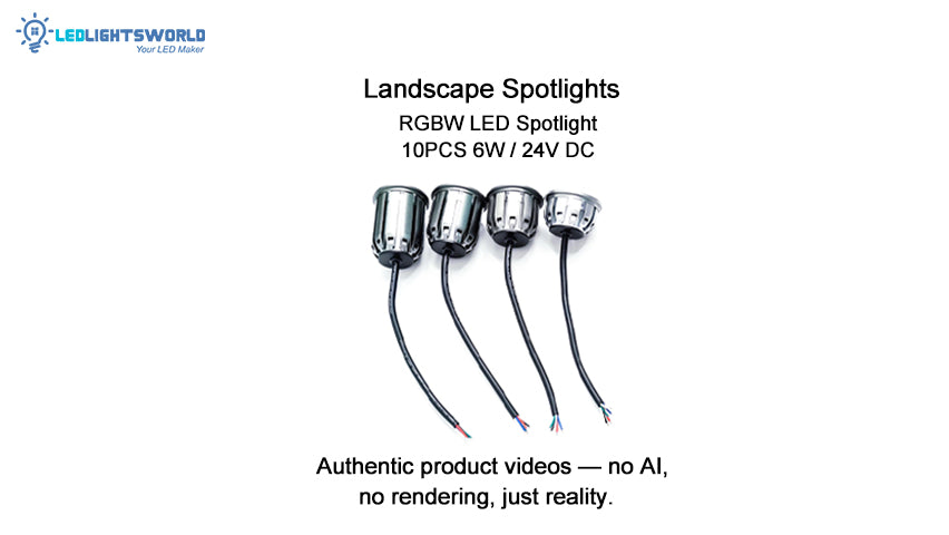 RGBW 24V LED Spotlight 6W Low Voltage Landscape Light 10-Pack Demo | LEDLightsWorld