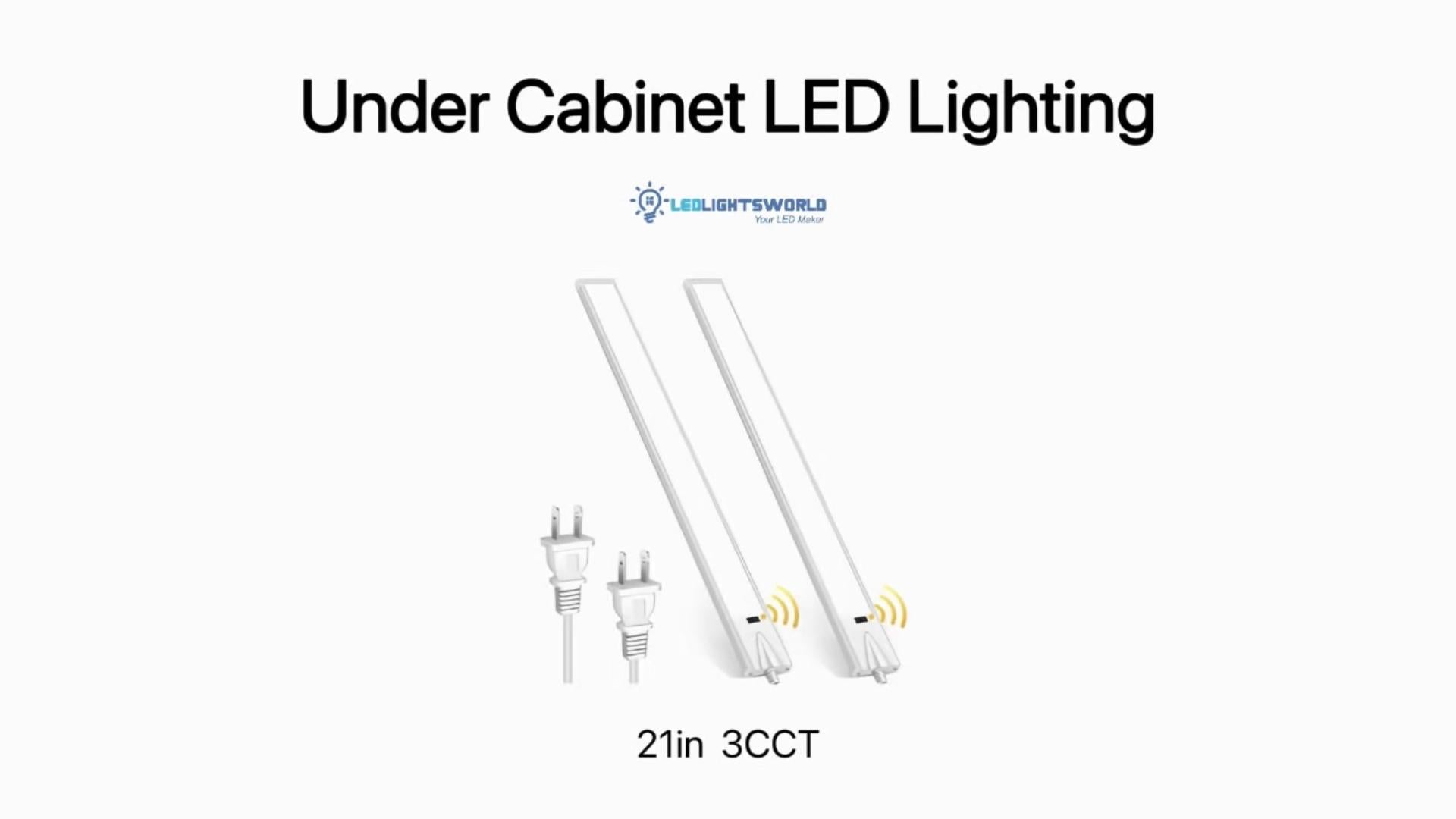 21 Inch Under Cabinet Lights with Hand Wave Sensor and 3 CCT Dimmable Lighting Demo | LEDLightsWorld