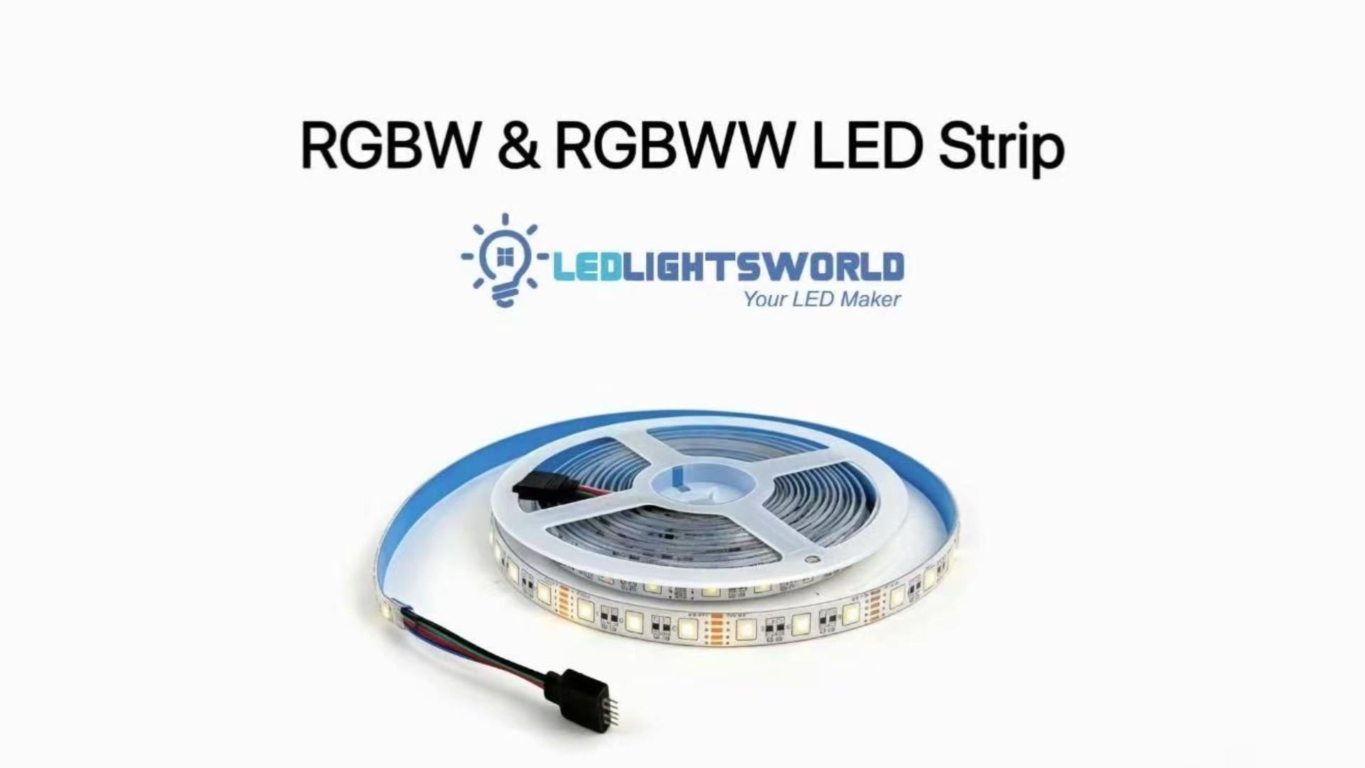RGBW LED Strip Light 12V – SMD5050 4-in-1 Color & White Lighting Demo | LEDLightsWorld
