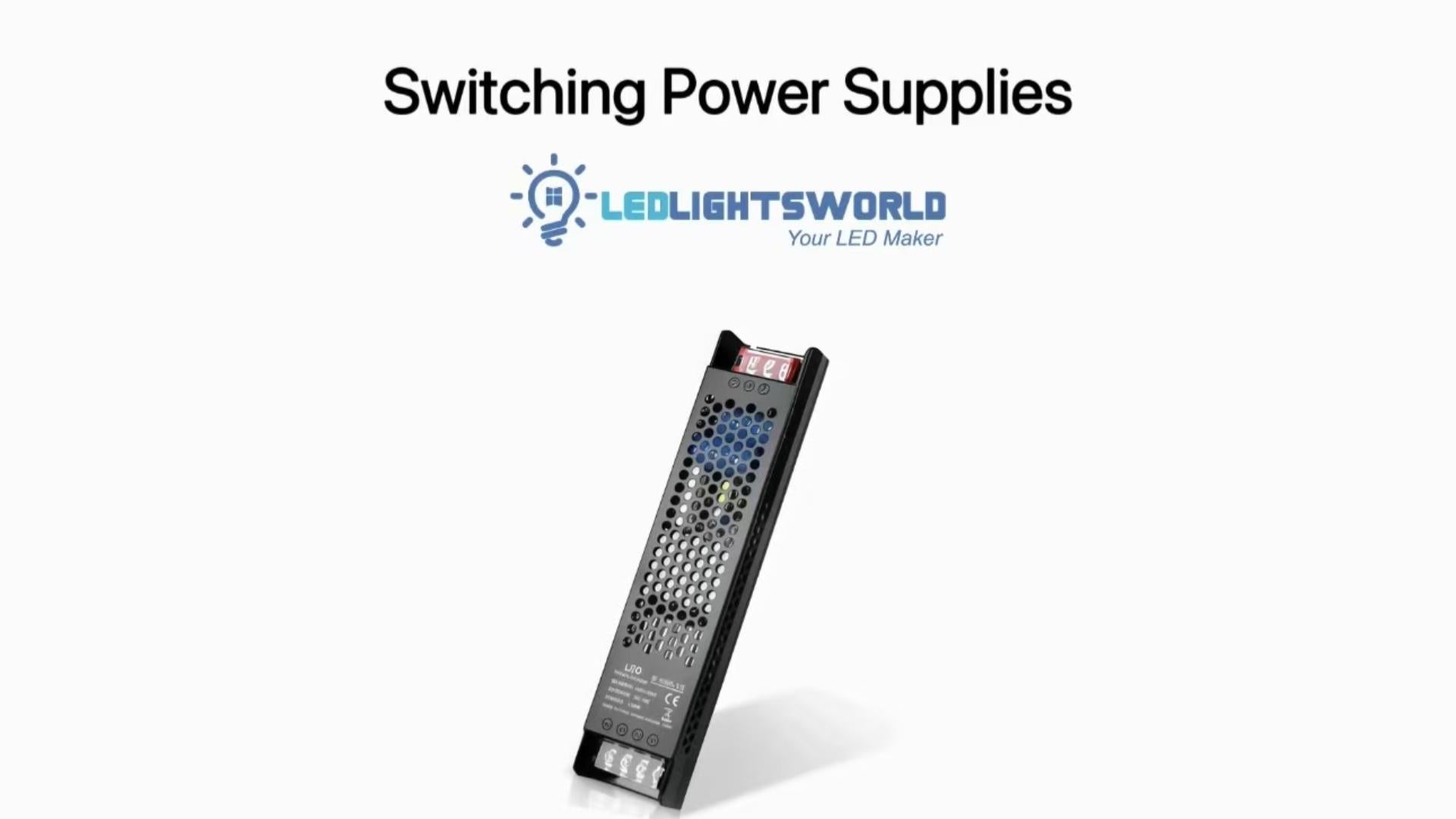 DC 24V Slim Switching Power Supply 300W with Built-in Cooling Fan | LEDLightsWorld
