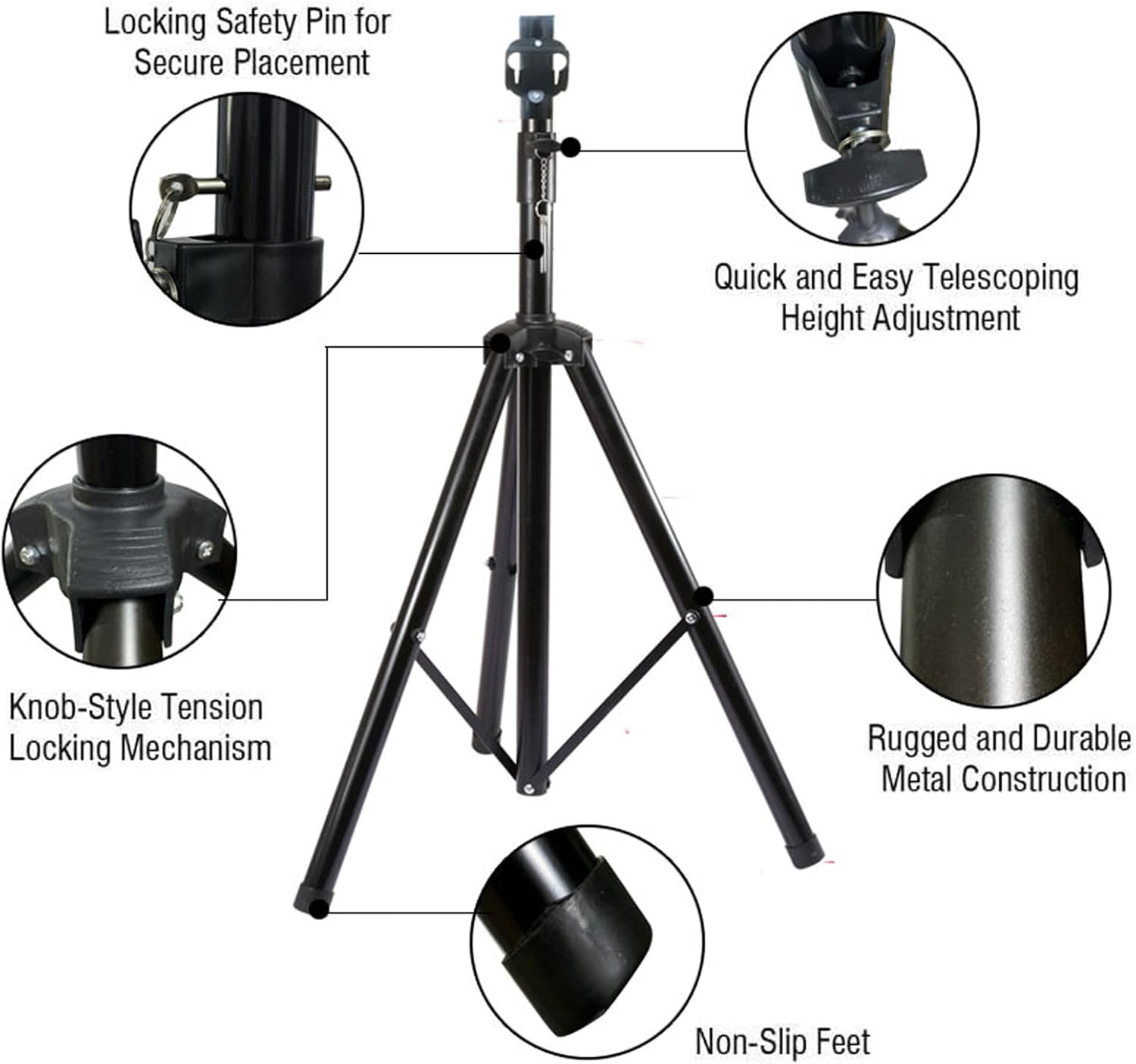 F Series Stand & Mount Options for 3D Hologram Fan | Floor Stand / Ceiling Mount (No Housing) | Compatible with F Series ≤100cm(39.4inch) | Black Finish