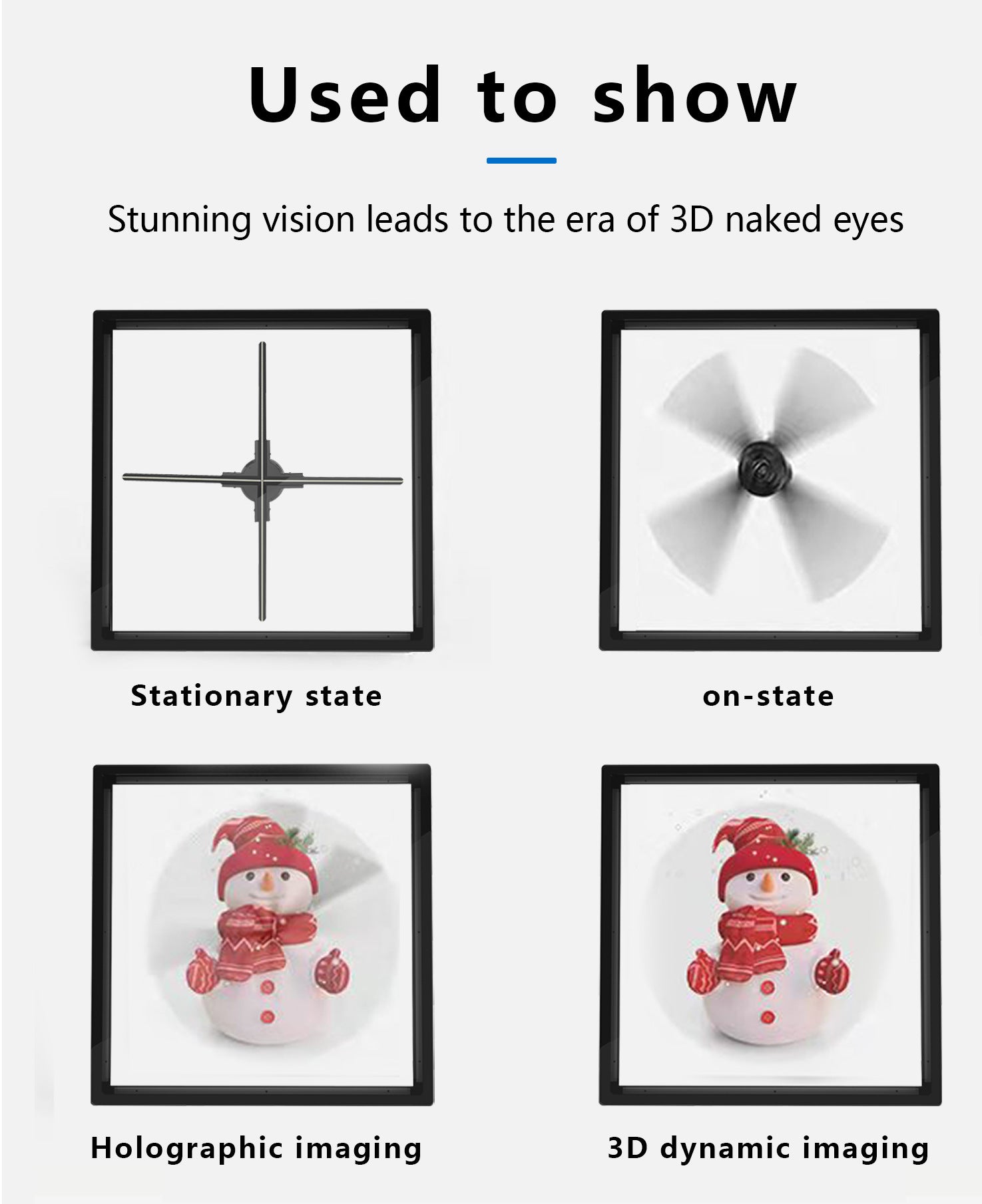 Deckenhalterung der F-Serie mit quadratischem Schutzgehäuse | Kompatibel mit 3D-Hologramm-Lüftern der F-Serie ≤80 cm | Geschlossenes Sicherheitsdesign