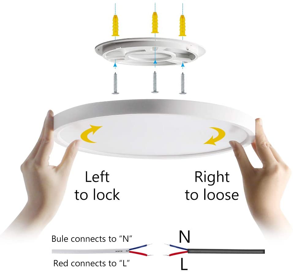 2er-Pack 24 W 12 Zoll Smart RGBCW Deckenleuchten RGB-Farbwechsel, 2700 K–6500 K einstellbar mit dimmbarer Helligkeit, kompatibel mit Alexa/Google Home/APP-Steuerung, WiFi-Licht für Schlafzimmer/Kinderzimmer/Party