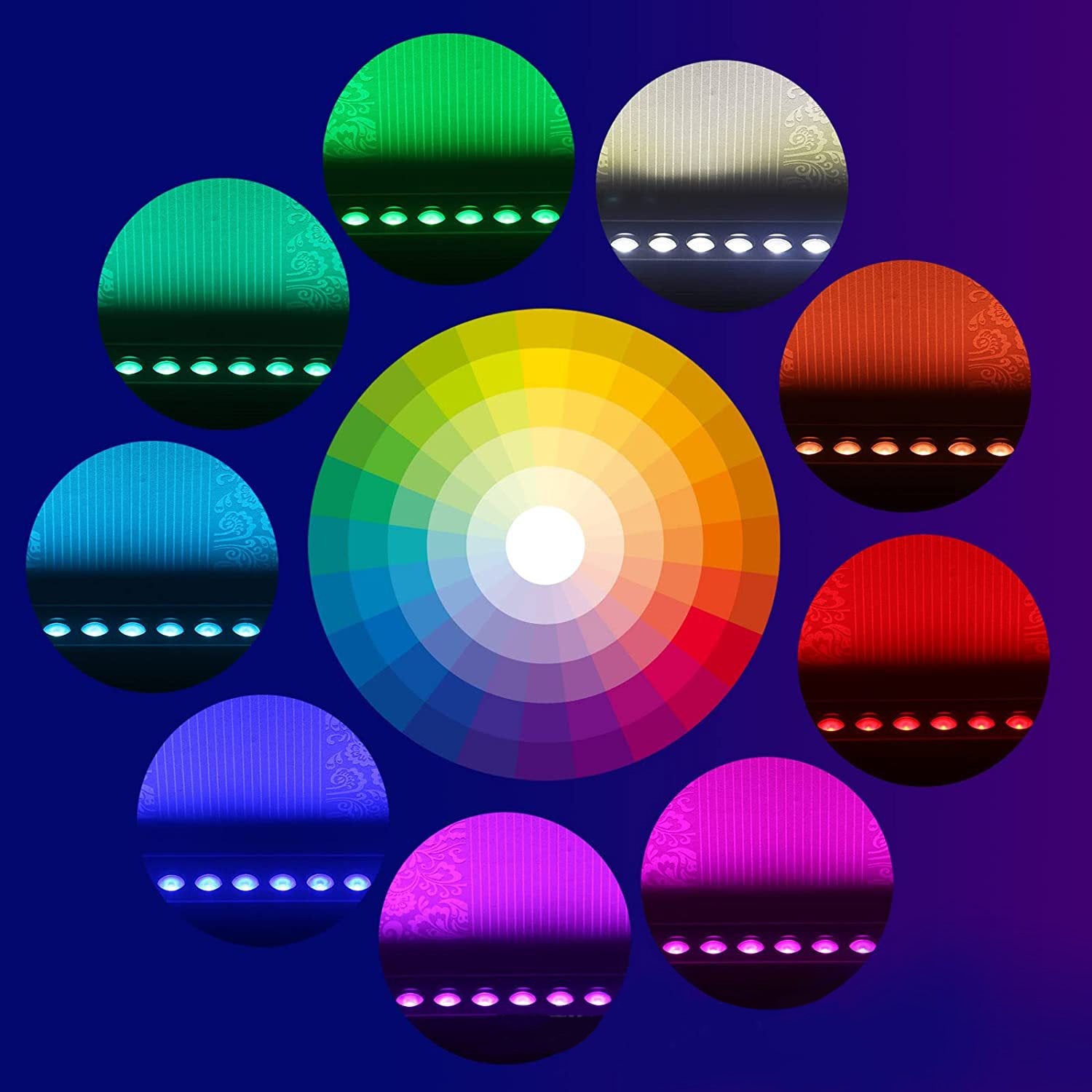 Linkable 7060 Linear RGB LED Wall Washer – 36W | AC110V / AC220V | Waterproof Color Changing Wall Wash Light | 24-Key RF Remote Control | for Indoor & Outdoor Architectural Lighting