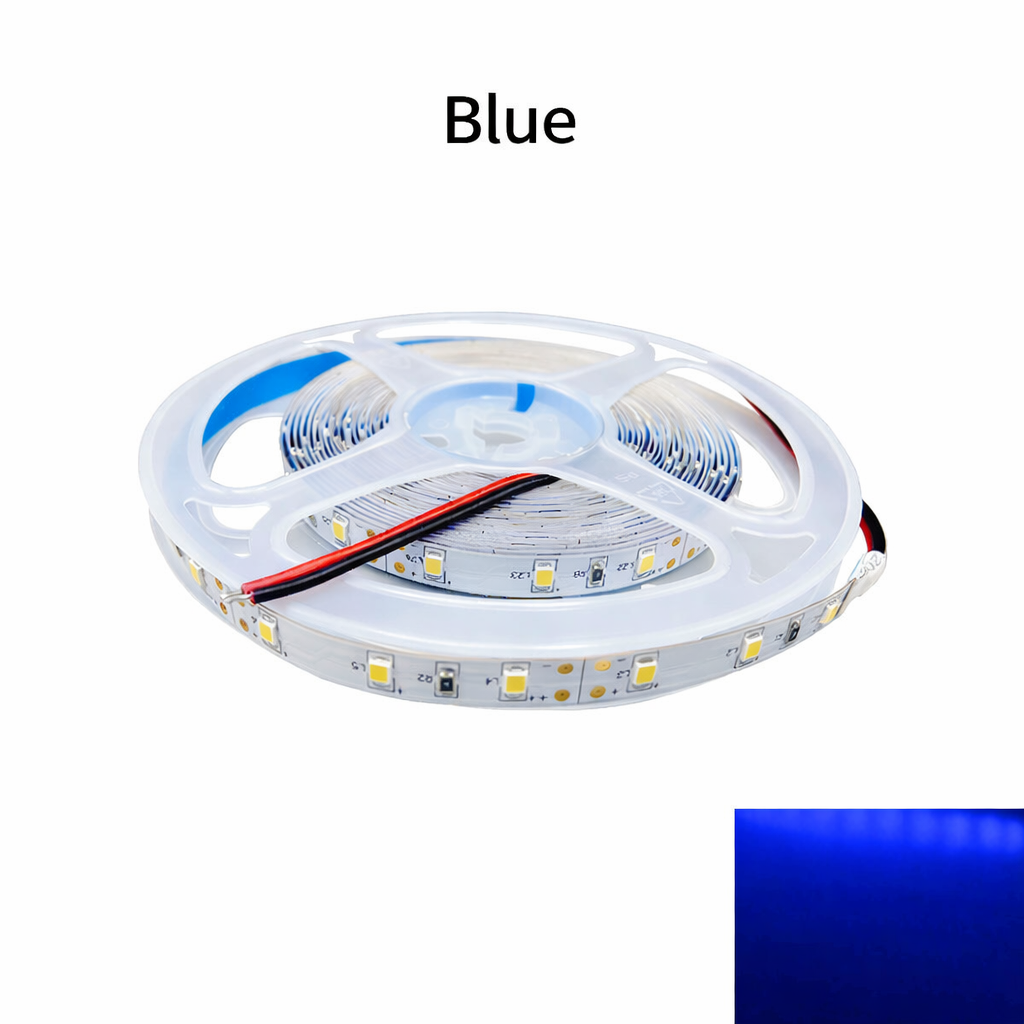 DC24V SMD2835 Single Color LED Strip Light – 60 LEDs/m | 8mm PCB | 0.2W per LED | High Brightness | IP00 / IP67 | Warm White / Natural White / Cool White / Blue | for Mirror, Kitchen Cabinet, Bedroom | 5/50M