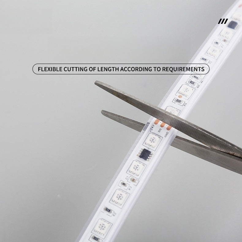 AC 100–240V SMD5050 RGB Dream Color High Voltage LED Neon Strip Light – 12W/M, 60 LEDs/M, 15.5×7mm Flexible Rope Light with APP Controller, IP67 Waterproof RGBIC Chasing Neon Light Kit for Indoor & Outdoor Decoration