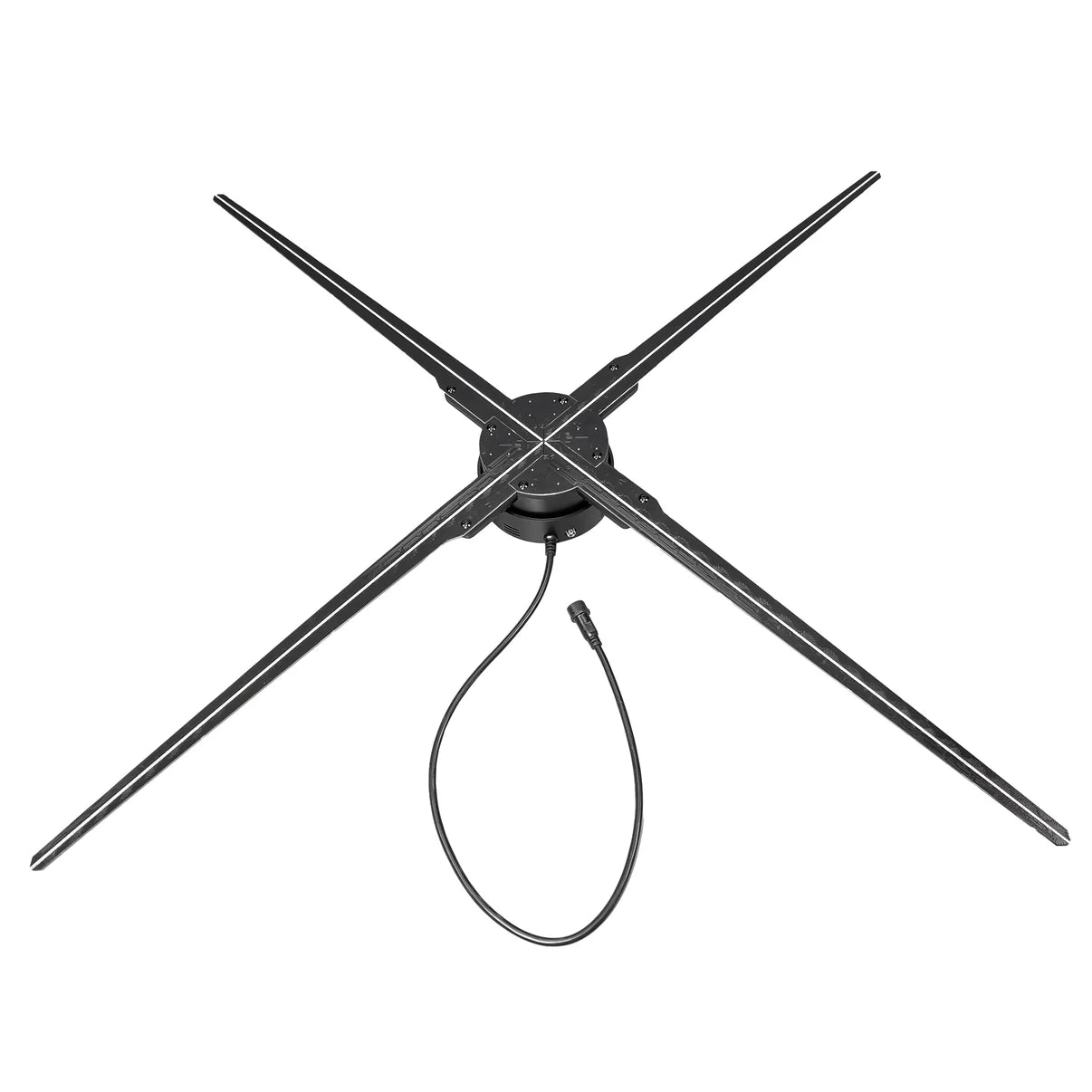 Ventilateur LED holographique 3D 100 cm, 4 pales, 1 024 LED, 2 000 cd/㎡, contrôle via application Wi-Fi et Cloud, livraison gratuite (100 m)