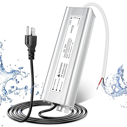 24V Waterproof LED Power Supply 30W–300W, 90–265V Input, Single/Dual Wire Output, Aluminum Housing, Outdoor LED Driver, CE/RoHS/FCC — US/UK/EU Plug & Wire Leads Options