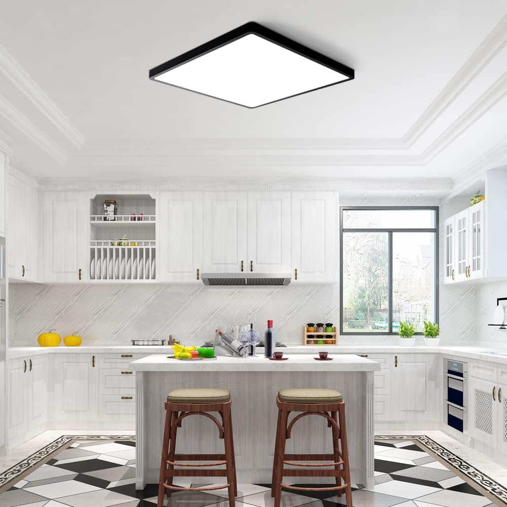 12.0 Inch Square LED Ceiling Light – 24W – Black – 3000K / 4500K / 5000K / 6500K – Flush Mount Ceiling Light – Local Stock (US/UK/DE)