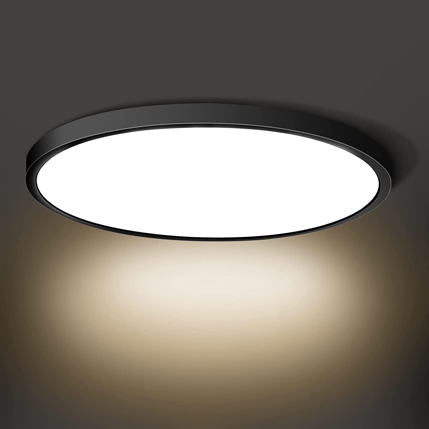 15.7 Inch Round LED Ceiling Light – 32W – Black – 3000K / 4500K / 5000K / 6500K – Flush Mount Ceiling Light for Home & Apartment Lighting – Local Stock (US/UK)