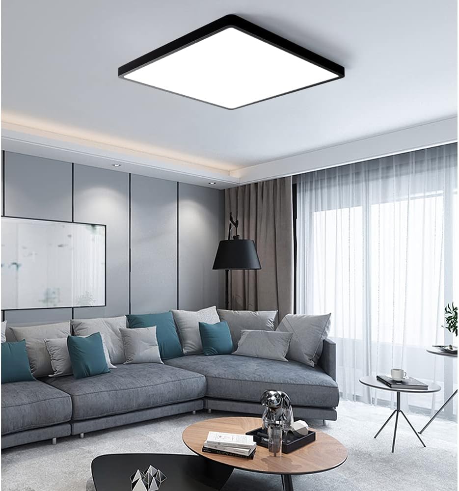 12.0 Inch Square LED Ceiling Light – 24W – Black – 3000K / 4500K / 5000K / 6500K – Flush Mount Ceiling Light – Local Stock (US/UK/DE)