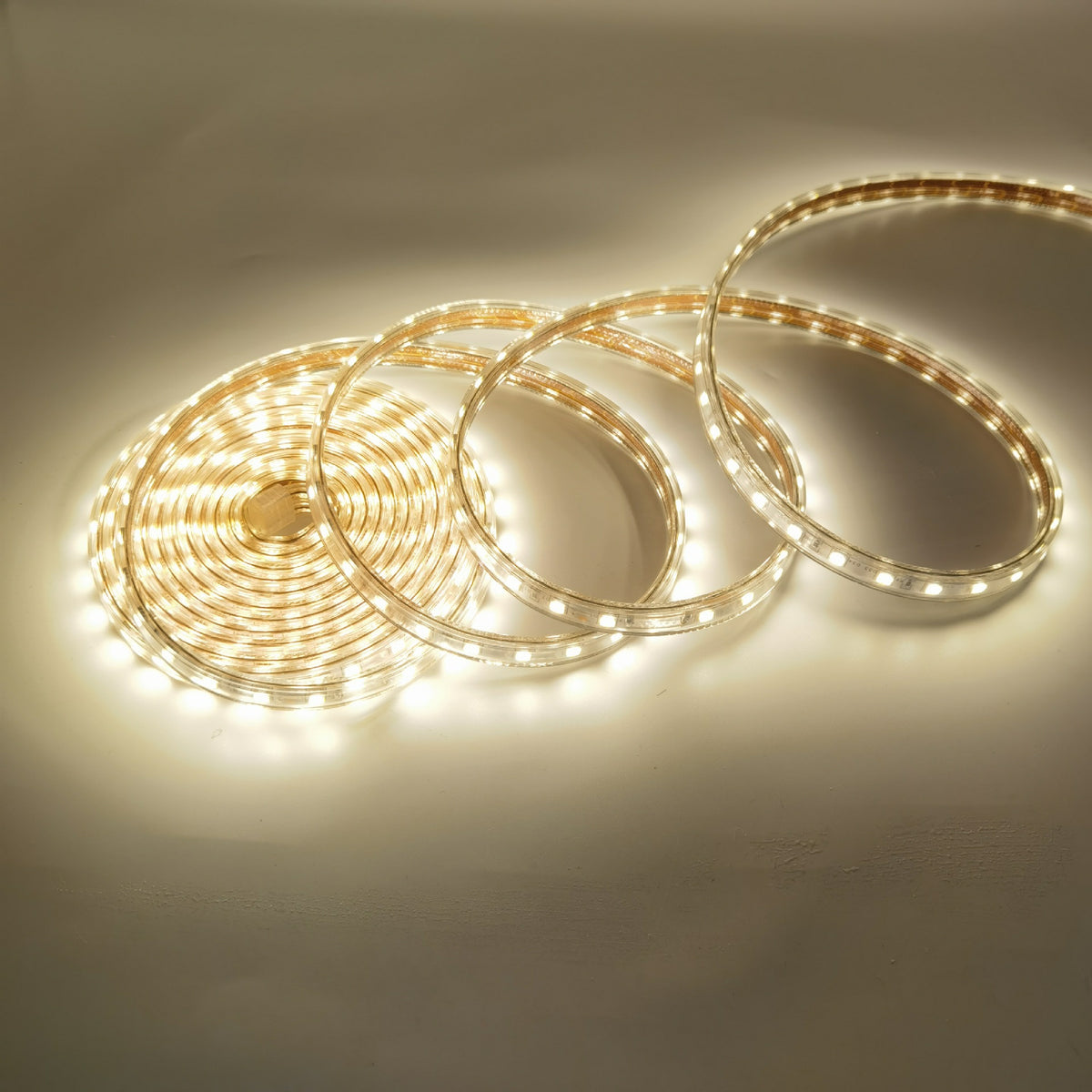SMD5050 High Voltage LED Neon Strip Light - SMD5050 60 LEDs/M | 3000K / 4000K / 6000K / Red / Green / Blue / Pink | AC 110V / 220V | Waterproof Flexible Flat Rope Light with Power Plug | Indoor & Outdoor Decoration | 10/50M