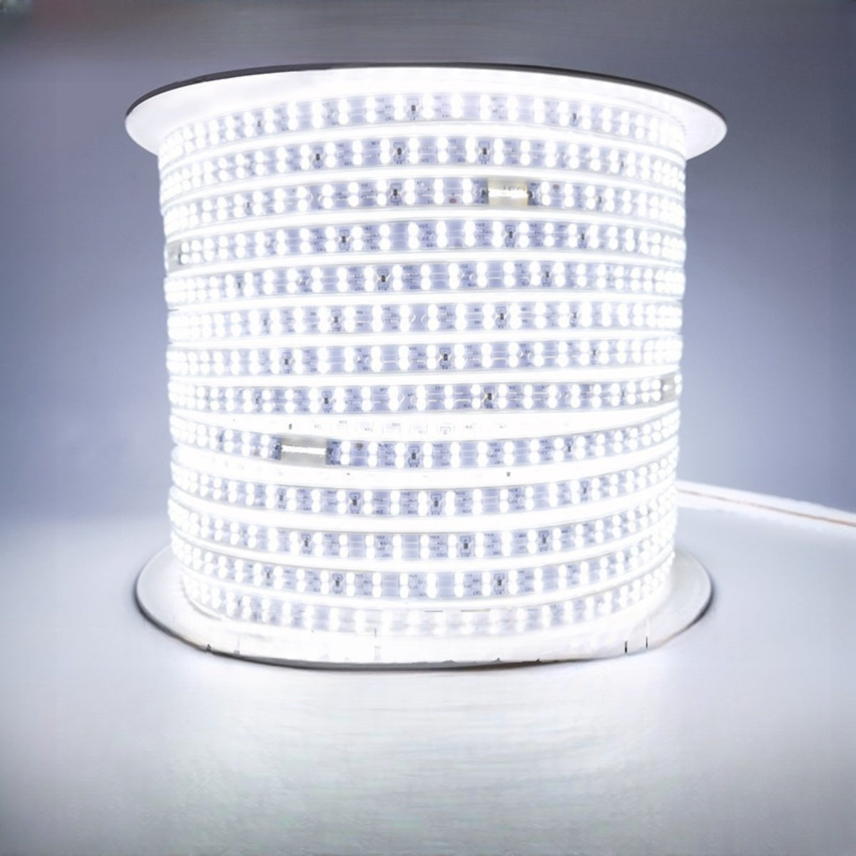 AC 110V / 220V SMD2835 Dual Row High Voltage LED Neon Strip Light – 9W/M, 180 LEDs/M, 18×8mm Arched Diffuser, IP67 Waterproof Flexible Rope Light with Plug, 3000K / 4000K / 6000K / Red / Green / Blue / Pink / Yellow for Indoor & Outdoor Decoration