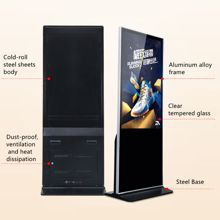 65‘’ Single-Sided Indoor Floor Stand LCD Advertising Player with Wheel Base | | Android RK3568 2GB+16GB | Non-Touch / Infrared / Capacitive Touch | CMS Preinstalled