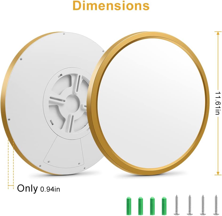Plafonnier LED rond AC 110–130 V – Doré – Options 18 W/24 W/32 W – 3 000 K/4 500 K/5 000 K/6 500 K – Plafonnier encastré – Stock local (États-Unis)