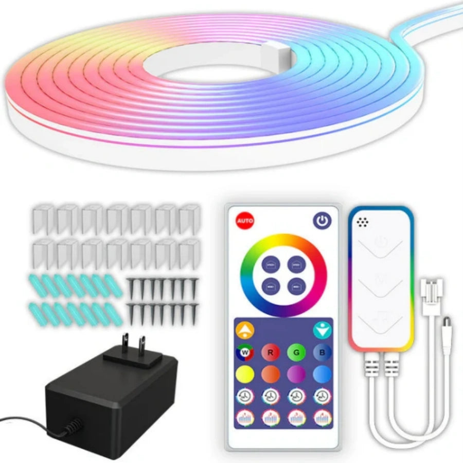 RGB Dream Color LED NEON Strip Light Kit in 16.4FT with 300LEDs Lighting Kit with APP Controlled Sound Active function Wireless Remote Control