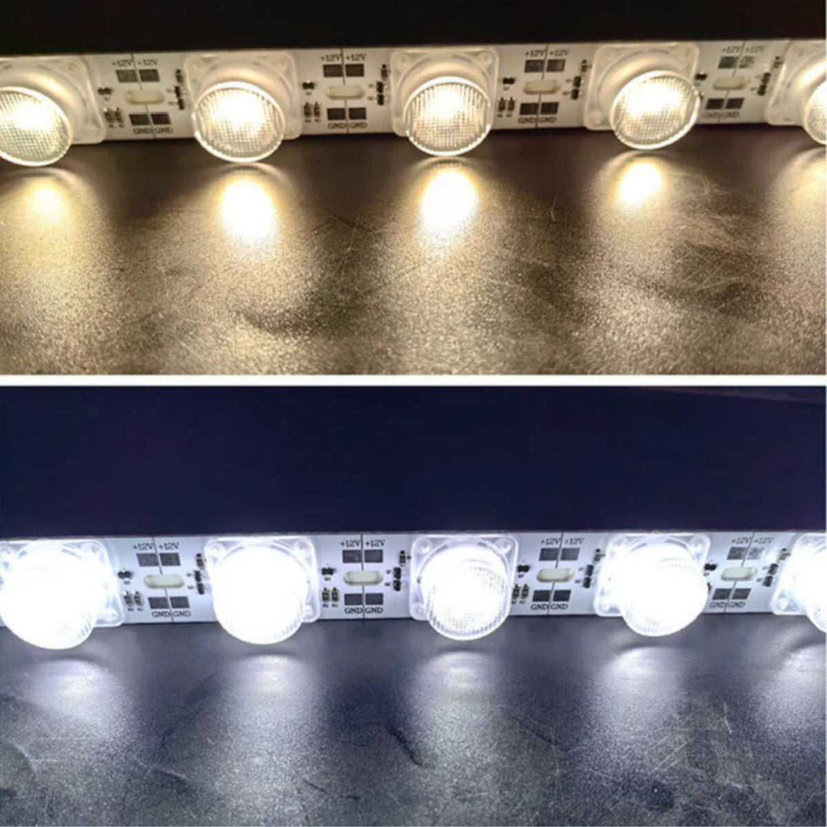 SMD3030 High Brightness Rigid LED Strip Light – 12V DC, 18 LEDs/M, 20W, for Side-Emitting Light Box, Available in Bare PCB (IP20) & Aluminum Channel (IP65), Warm White / Pure White