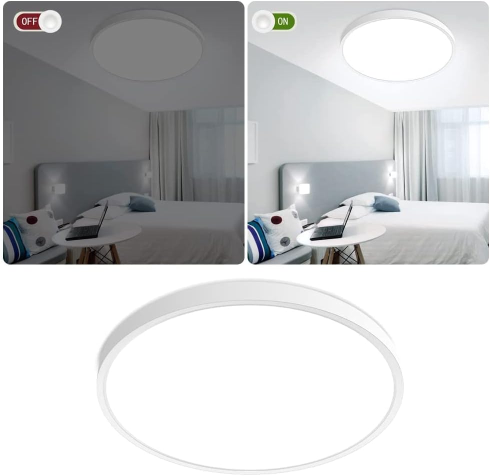 12 Inch Round LED Ceiling Light – 24W – White – 3000K / 4500K / 5000K / 6500K – Flush Mount Ceiling Light – Local Stock (US/UK/DE)