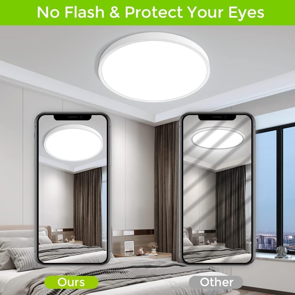 12 Inch Round LED Ceiling Light – 24W – White – 3000K / 4500K / 5000K / 6500K – Flush Mount Ceiling Light – Local Stock (US/UK/DE)