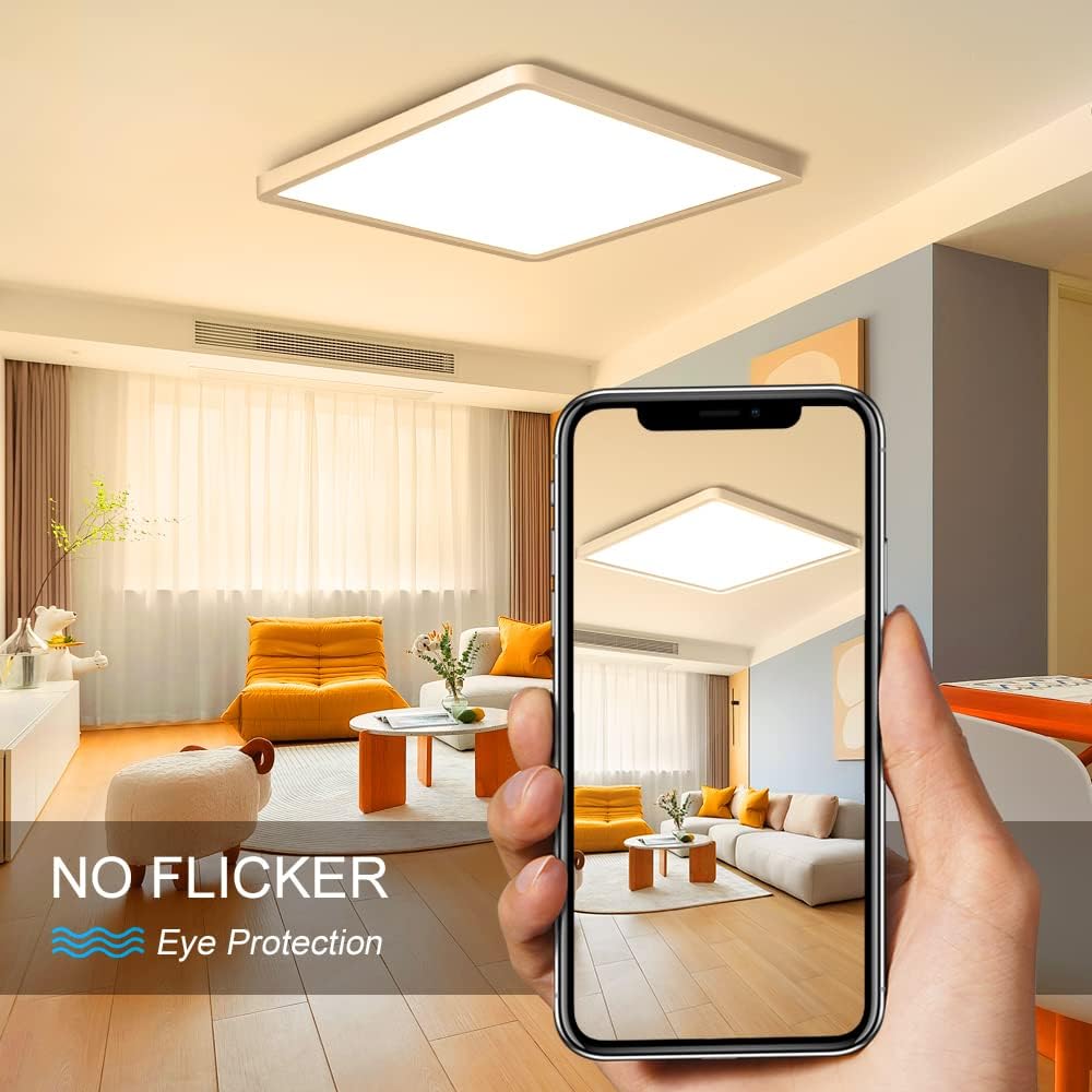 12.0 Inch Square LED Ceiling Light – 24W – White – 3000K / 4500K / 5000K / 6500K – Flush Mount Ceiling Light – Local Stock (US/UK/DE)