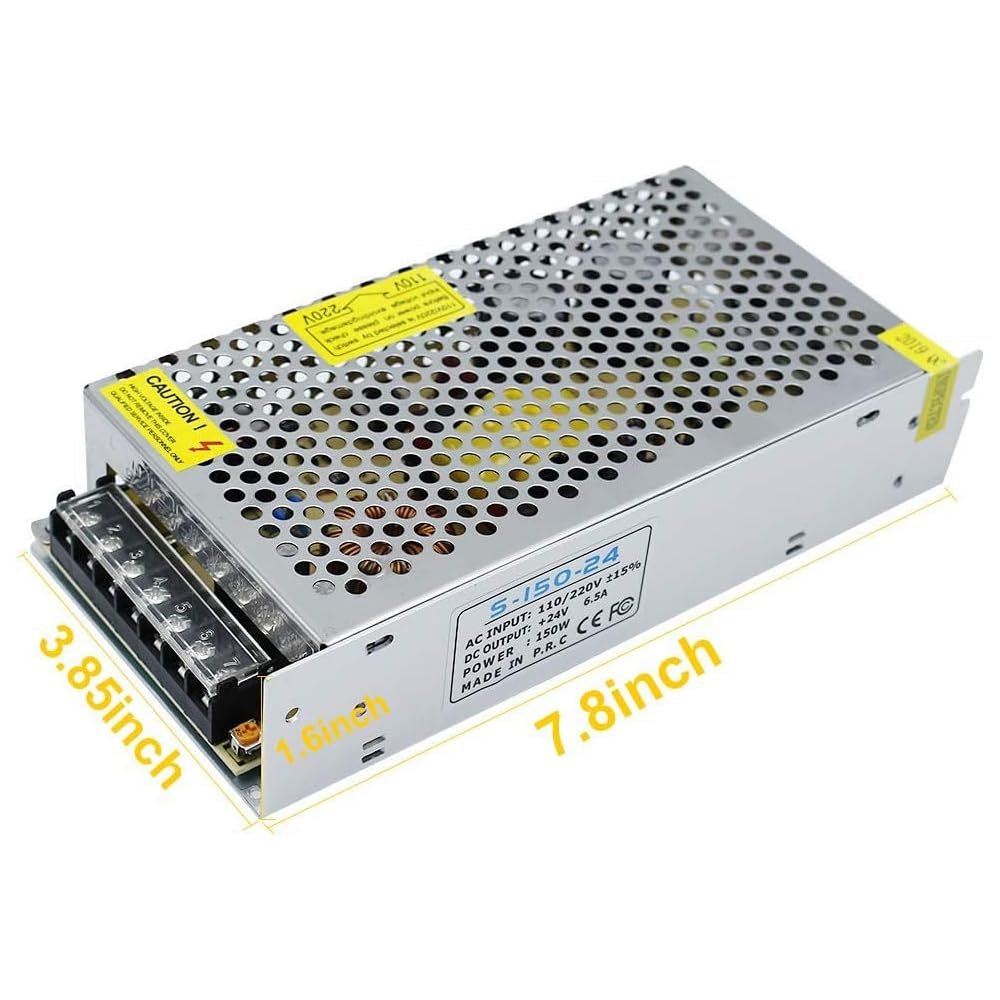 DC 12V/24V Switching Power Supply 60W–250W, AC 110/220V Input, Constant Voltage LED Driver Transformer, Metal Case with Screw Terminals, CE/FCC/RoHS Certified