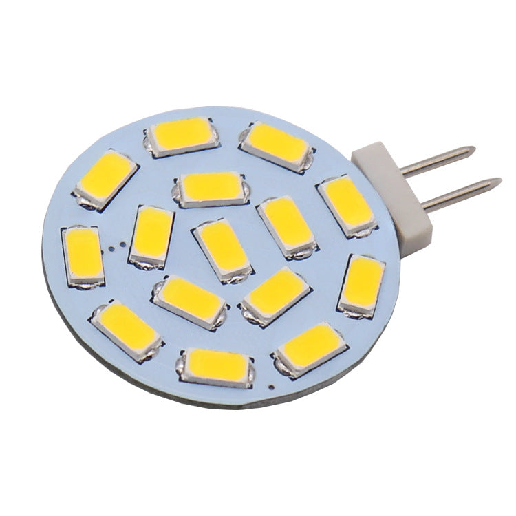 10PCS Pack 2 Watt (20 Watt Equivalent) AC/DC 10-30 V Flat Round Wafer Disc Light Bulb G4 Bi-pin base Lamps with 15 pcs LED SMD5630