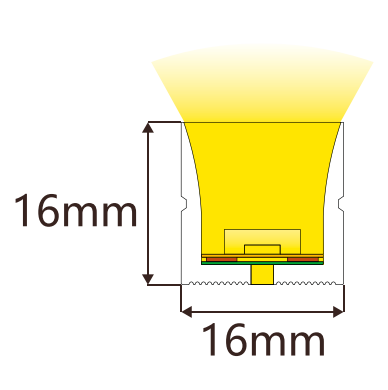 RGB Addressable Neon LED Strip Light | WS2812 SMD5050 60LEDs/M | 16×16mm Flexible Silicone Neon Rope | IP67 Waterproof | Top-Bend & Side-Bend Options | 5M Roll Kit with Power Adapter & Controller