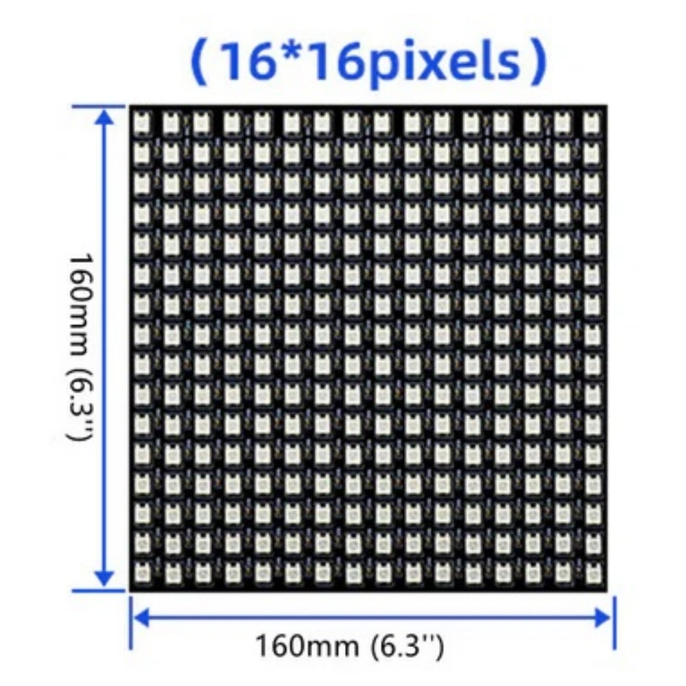 LED-Matrix-Bildschirm WS2812B Digitales flexibles LED-Panel SMD5050 RGB Einzeln adressierbar Volle Traumfarbe DC5V