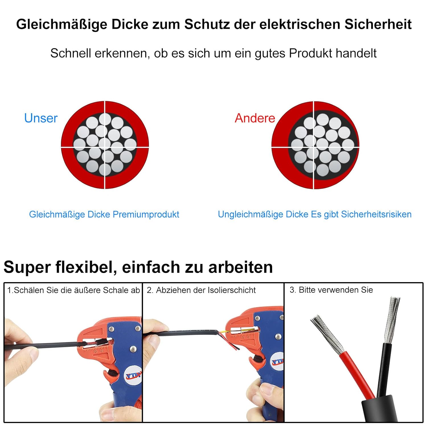16 AWG Electrical Wire, 6/7/8 Conductor Multi-Core Tinned Copper Cable, Black/White PVC Insulated Flexible Control Wire, 10/20/50m (33ft–165ft) Options