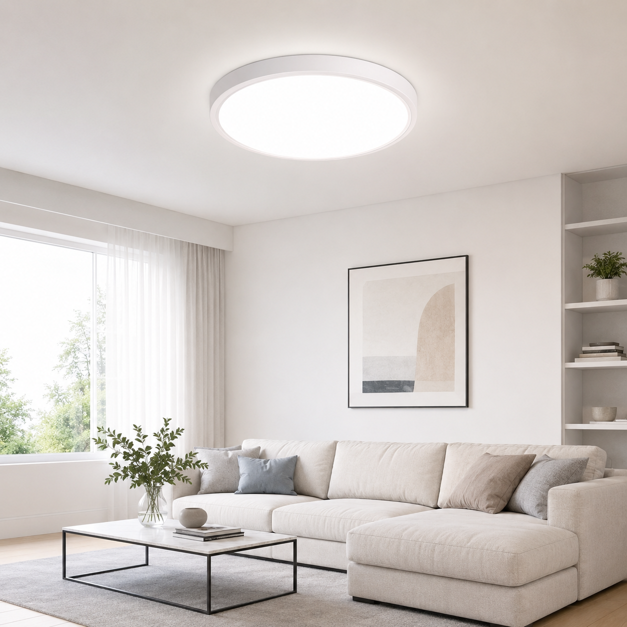 Plafonnier LED rond 12 pouces – 24 W – Blanc – 3 000 K / 4 500 K / 5 000 K / 6 500 K – Plafonnier encastré – Stock local (États-Unis, Royaume-Uni et Allemagne)