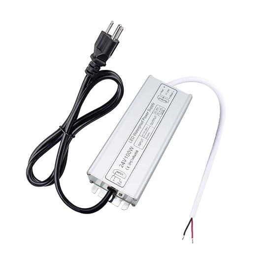 24V Waterproof LED Power Supply 30W–300W, 90–265V Input, Single/Dual Wire Output, Aluminum Housing, Outdoor LED Driver, CE/RoHS/FCC — US/UK/EU Plug & Wire Leads Options