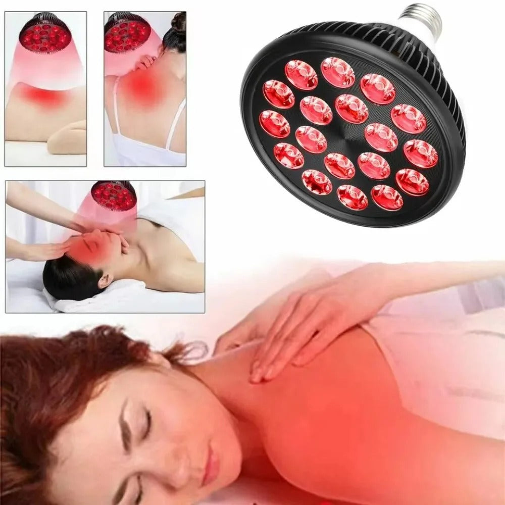 54W PAR38 Infrared Therapy LED Bulb – Dual Chip Red Light 660nm & Near Infrared 850nm | E26 / E27 Base | With / Without Desktop Clamp | US / EU Plug | Plug-In Red Light Therapy Lamp for Skin Beauty, Muscle & Joint Pain Relief
