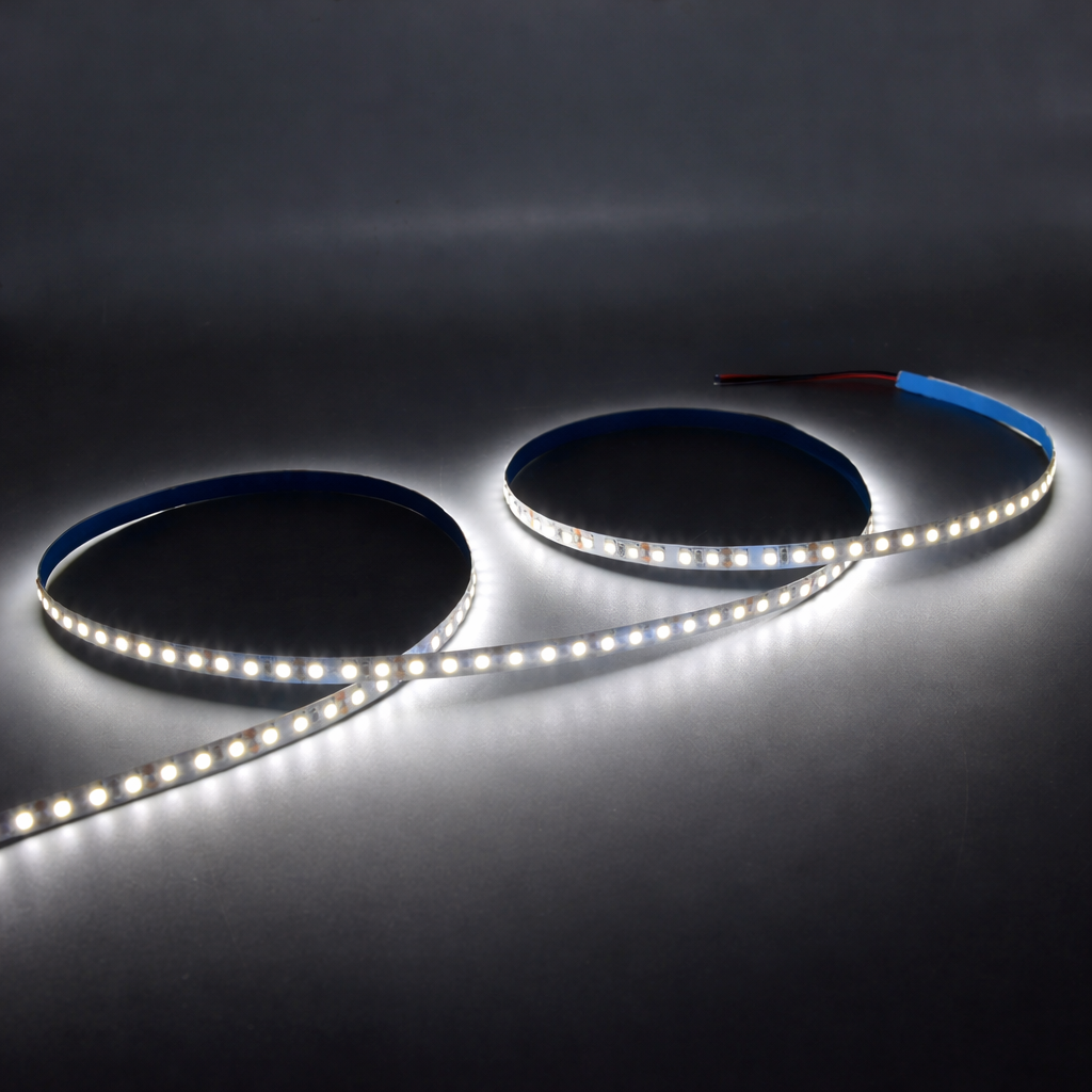 DC24V SMD2835 Single Color LED Strip Light – 120 LEDs/m | 8mm PCB | High Brightness Low Voltage LED Tape | IP00 / IP67 | Warm White / Natural White / Cool White / Blue / Red / Ice Blue / Golden Yellow | for Mirror, Kitchen Cabinet, Bedroom | 5/50M