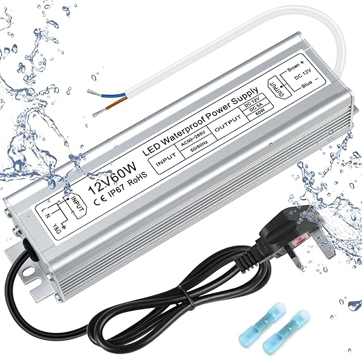 12V Waterproof LED Power Supply 30W–280W, 90–265V Input, Single/Dual Wire Output, Aluminum Housing, Outdoor LED Driver, CE/RoHS/FCC —US/UK/EU Plug & Wire Leads Options