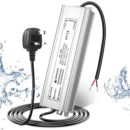 12V Waterproof LED Power Supply 30W–280W, 90–265V Input, Single/Dual Wire Output, Aluminum Housing, Outdoor LED Driver, CE/RoHS/FCC —US/UK/EU Plug & Wire Leads Options