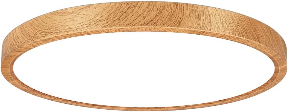 AC 220–240V Round LED Ceiling Light – Wood Grain – 24W – 3000K / 4500K / 5000K / 6500K – Flush Mount Ceiling Light – Local Stock (UK/DE)