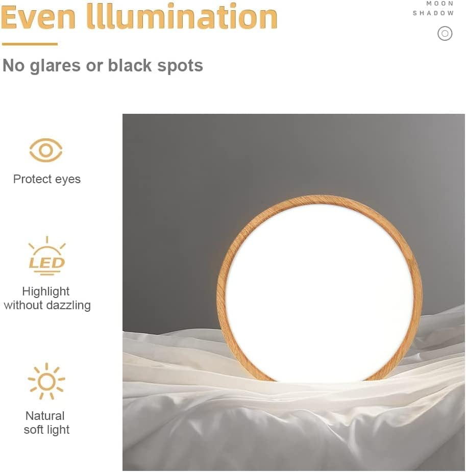 AC 220–240V Round LED Ceiling Light – Wood Grain – 24W – 3000K / 4500K / 5000K / 6500K – Flush Mount Ceiling Light – Local Stock (UK/DE)