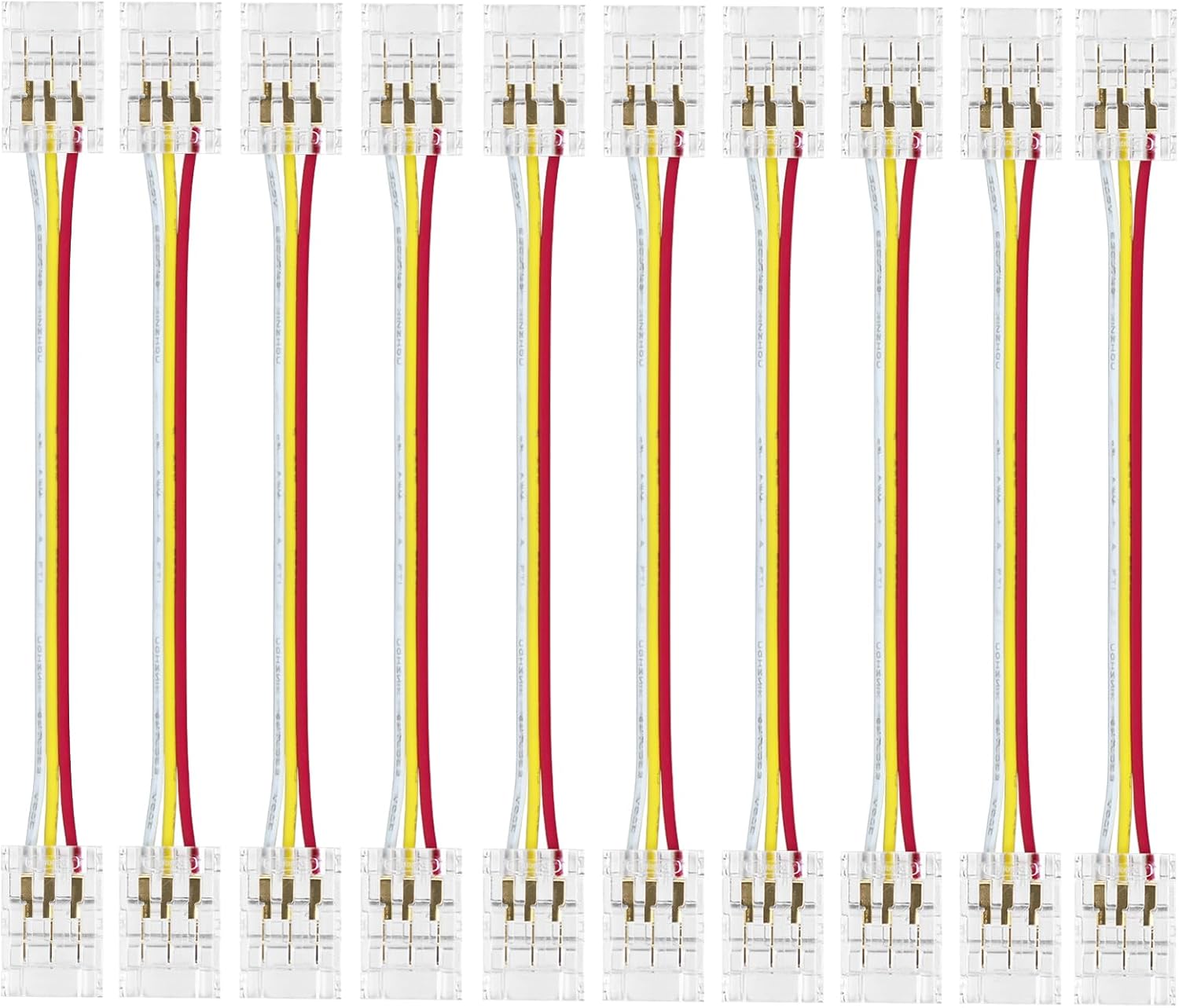 Transparente Kristall-LED-Streifenverbinder – 10 mm 3-polige lötfreie Clips | Streifen zu Kabel / Streifen zu Streifen / DC-Adapter – Lokaler Lagerbestand US/UK