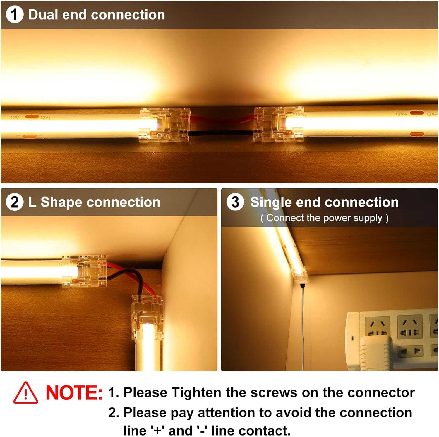 Transparent Crystal LED Strip Connectors – 10mm 2Pin Solderless Clips | Strip to Wire / Strip to Strip / DC Adapter – Bulk Wholesale 500pcs MOQ | Factory Direct