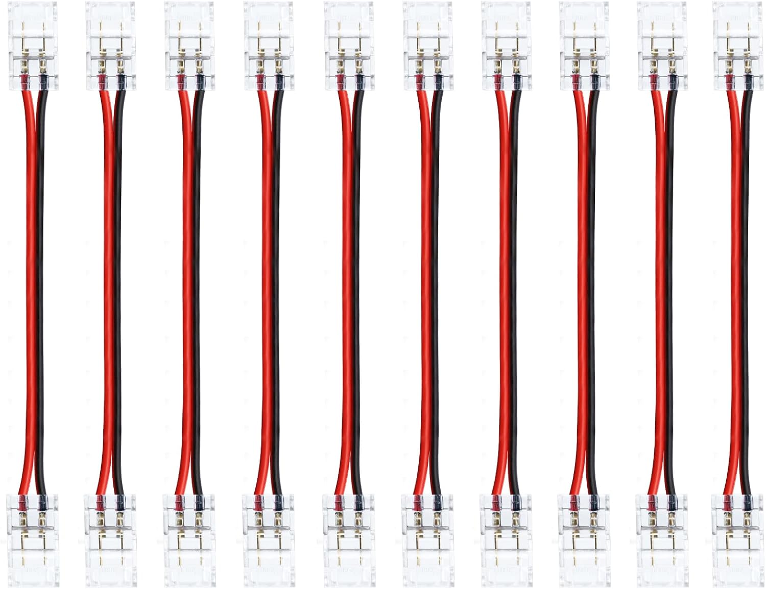 Transparent Crystal LED Strip Connectors – 8mm 2Pin Solderless Clips | Strip to Wire / Strip to Strip / DC Adapter / L – Local Stock US/UK
