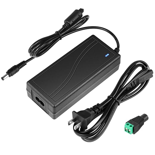 DC 24 V Desktop-Netzteiladapter 60 W–120 W, AC 100–240 V Eingang, Schalttransformator-Ladegerät mit US-Stecker – für LED-Streifenlichter, 3D-Drucker, CCTV und Elektronik