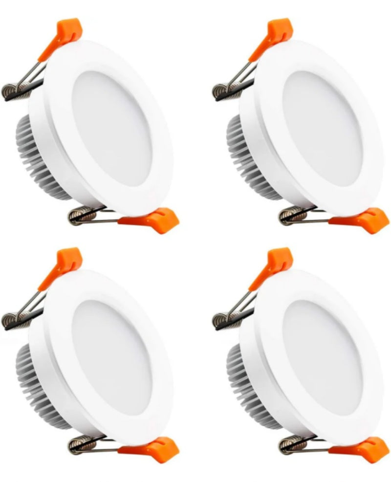ECO-1 Series Frosted LED Downlight – White Housing – TRIAC Dimmable – 3W/5W/7W/9W – 4-Pack/10-Pack – 2700K–6000K – 100–130V / 200–240V